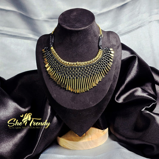 Antique Dual-Tone Red Stone Jhumka Earrings